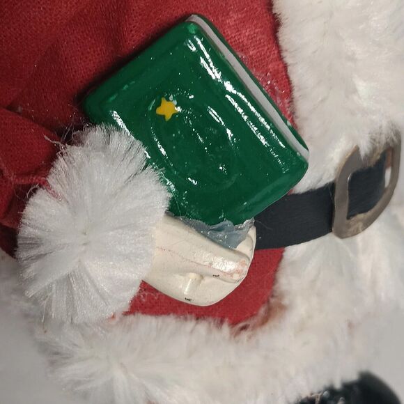 Vintage Santa Claus Paper Mache & Resin Figurine Decore Book Boy of Toys 7.5" - Picture 10 of 13